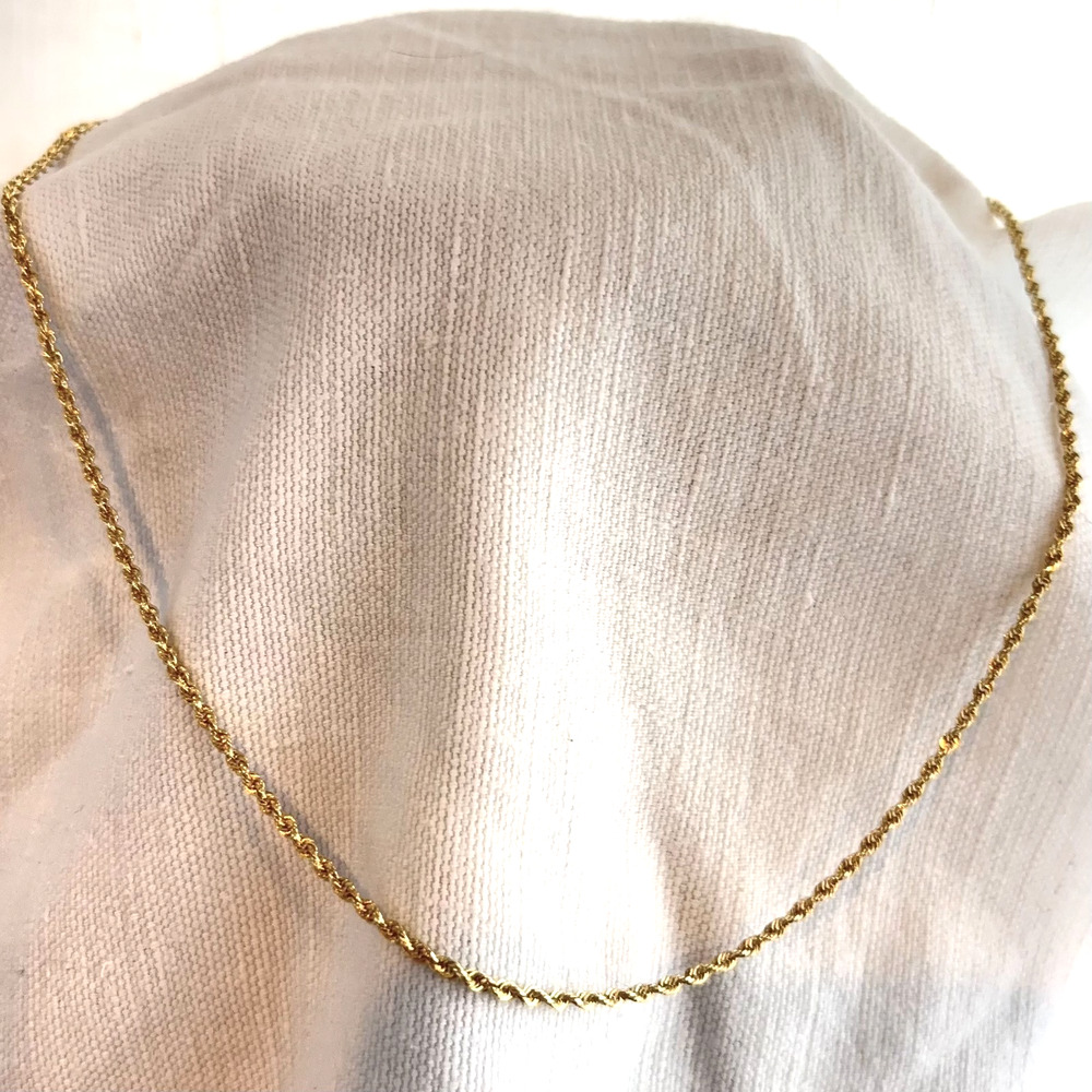 VTG Michael Anthony 14K Yellow Gold Rope Chain Necklace 18" 1.82g Signed MA Co